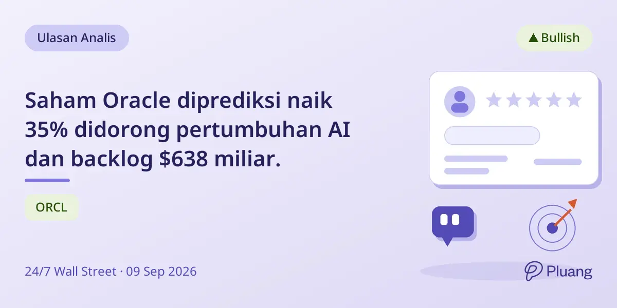 Saham Oracle diprediksi naik 35% didorong pertumbuhan AI dan backlog $638 miliar.
