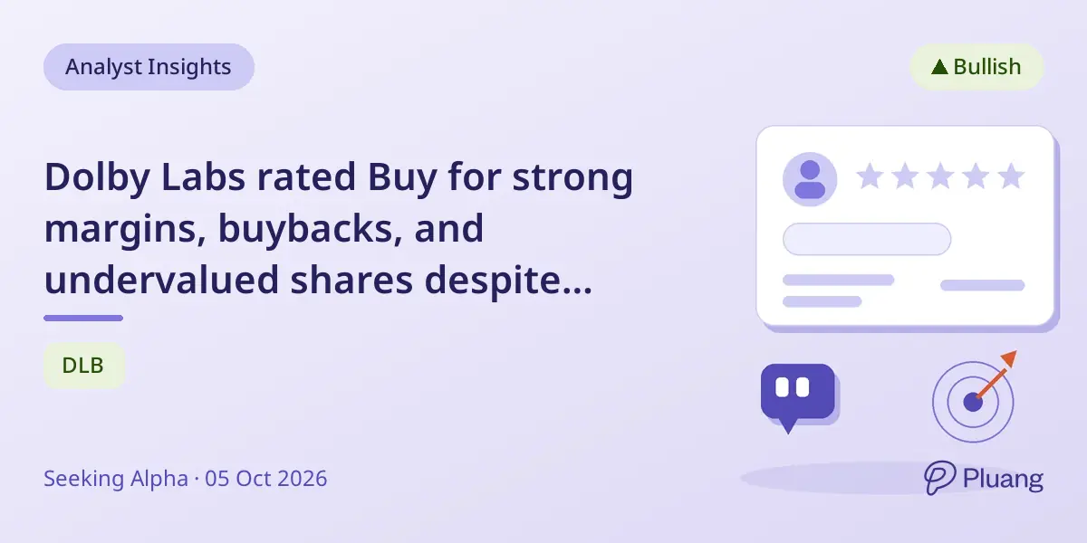 Dolby Labs rated Buy for strong margins, buybacks, and undervalued shares despite slow growth