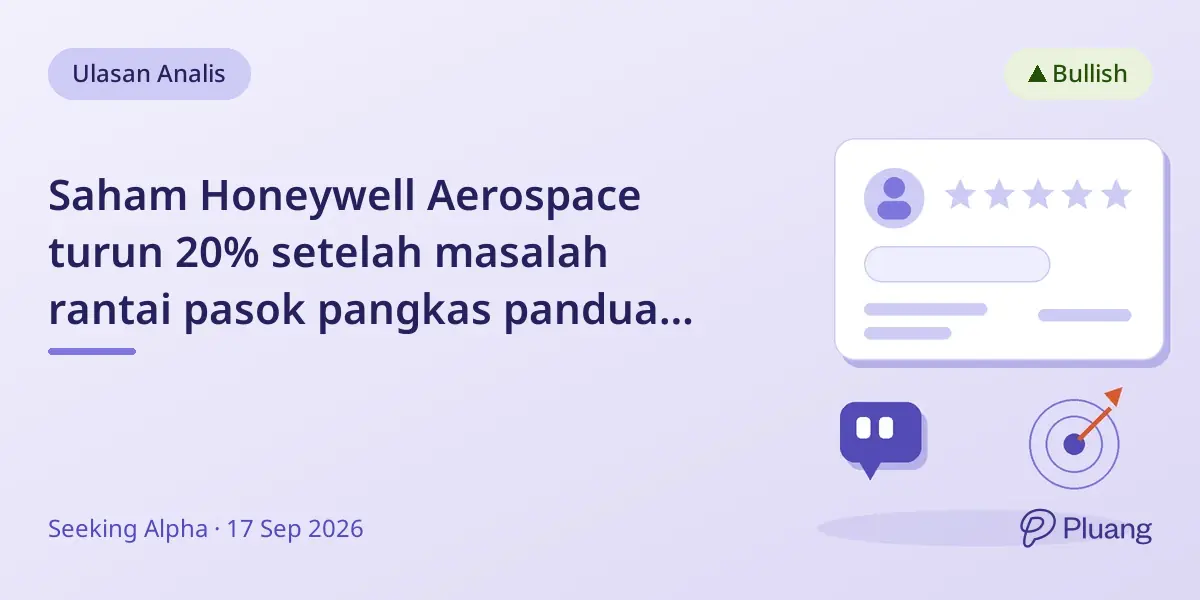Saham Honeywell Aerospace turun 20% setelah masalah rantai pasok pangkas panduan laba dan pertumbuhan.