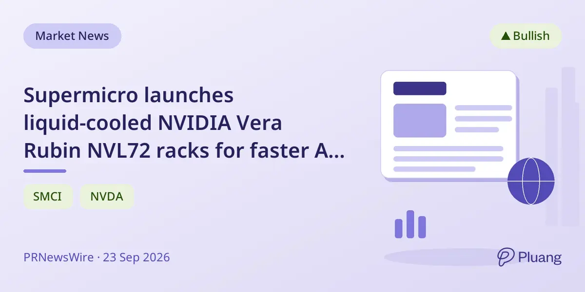 Supermicro launches liquid-cooled NVIDIA Vera Rubin NVL72 racks for faster AI deployment.