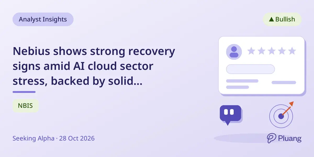 Nebius shows strong recovery signs amid AI cloud sector stress, backed by solid financing and balance sheet.
