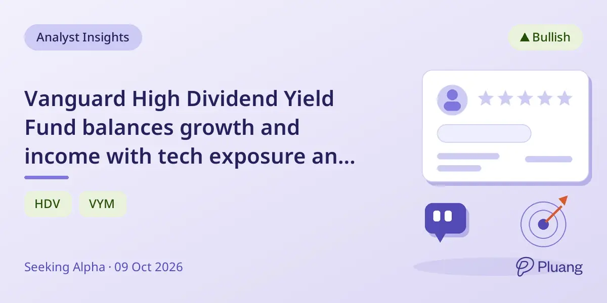 Vanguard High Dividend Yield Fund balances growth and income with tech exposure and defensive sectors.