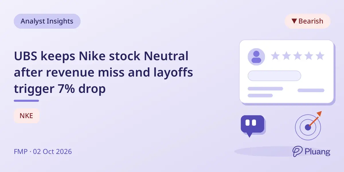 UBS keeps Nike stock Neutral after revenue miss and layoffs trigger 7% drop