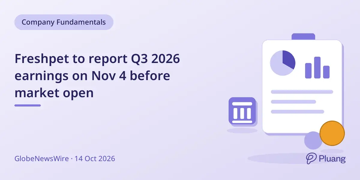 Freshpet to report Q3 2026 earnings on Nov 4 before market open
