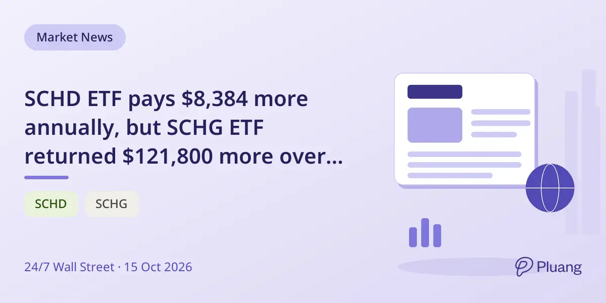 SCHD ETF pays $8,384 more annually, but SCHG ETF returned $121,800 more over 5 years.