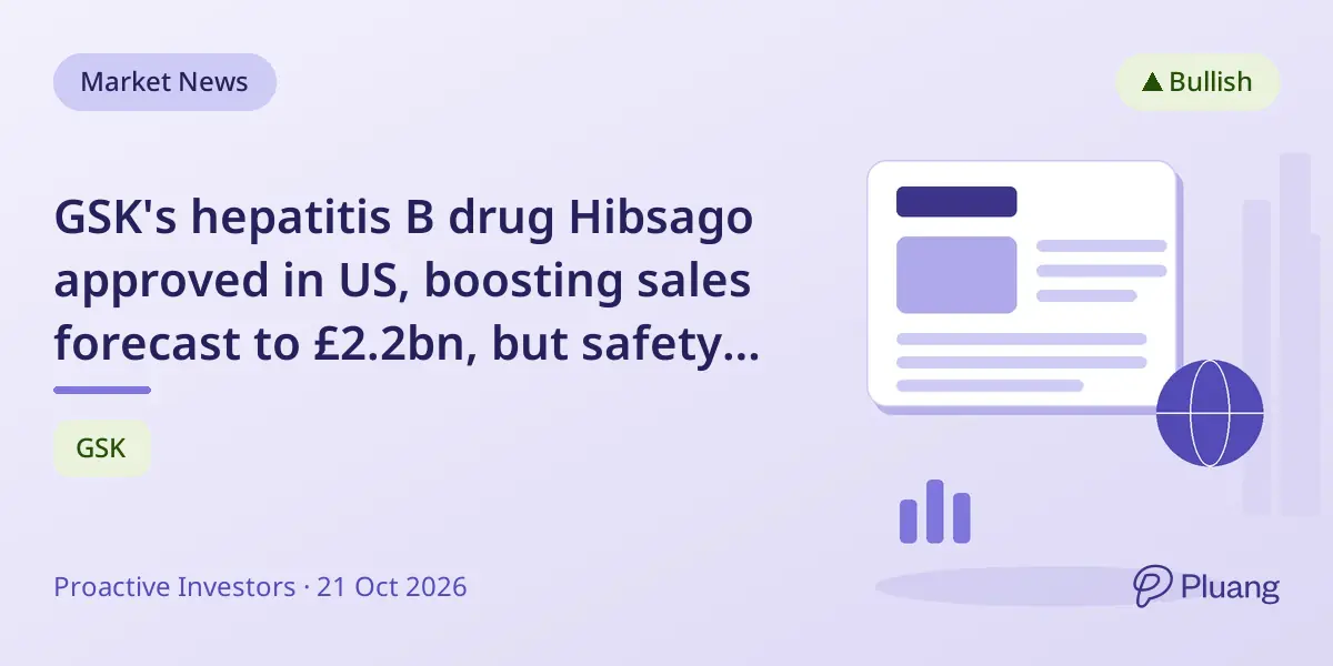 GSK's hepatitis B drug Hibsago approved in US, boosting sales forecast to £2.2bn, but safety monitoring may slow uptake