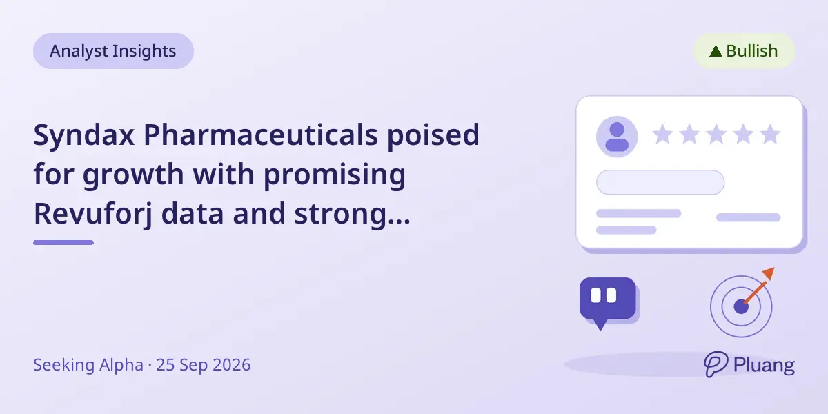 Syndax Pharmaceuticals poised for growth with promising Revuforj data and strong pipeline.