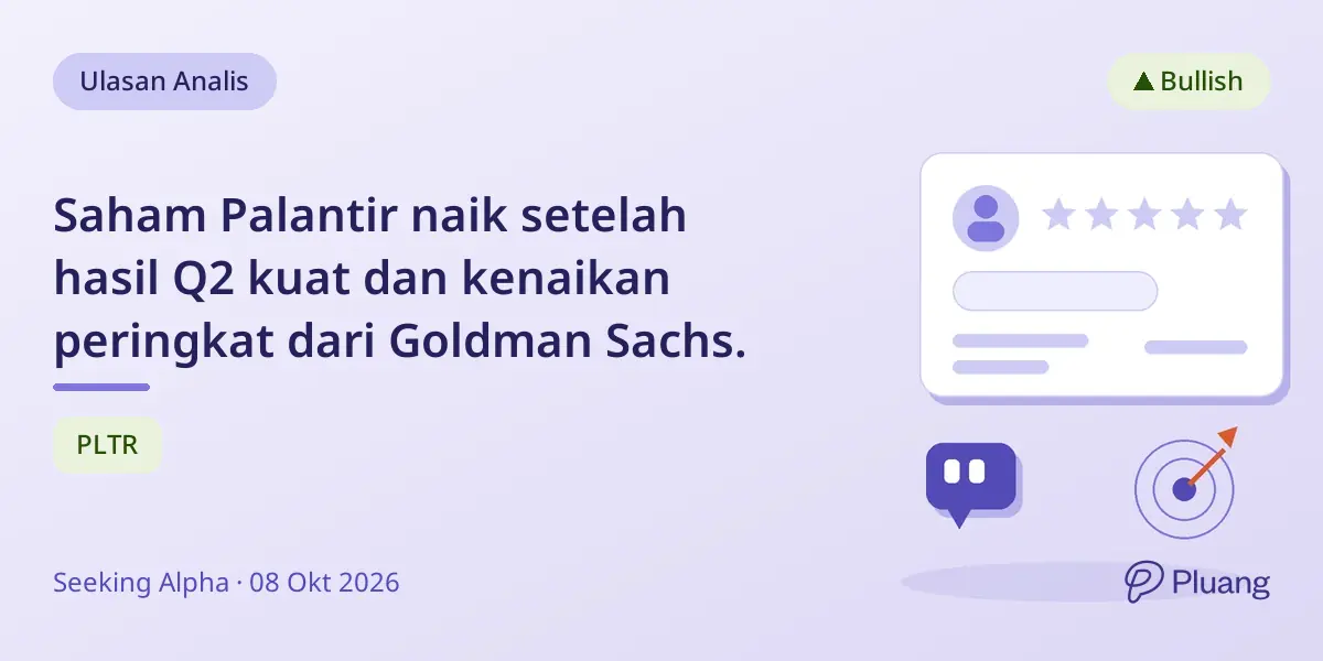 Saham Palantir naik setelah hasil Q2 kuat dan kenaikan peringkat dari Goldman Sachs.