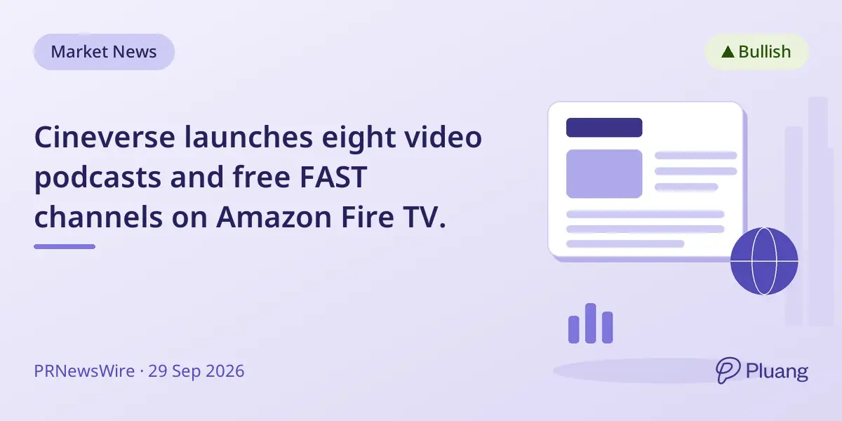 Cineverse launches eight video podcasts and free FAST channels on Amazon Fire TV.