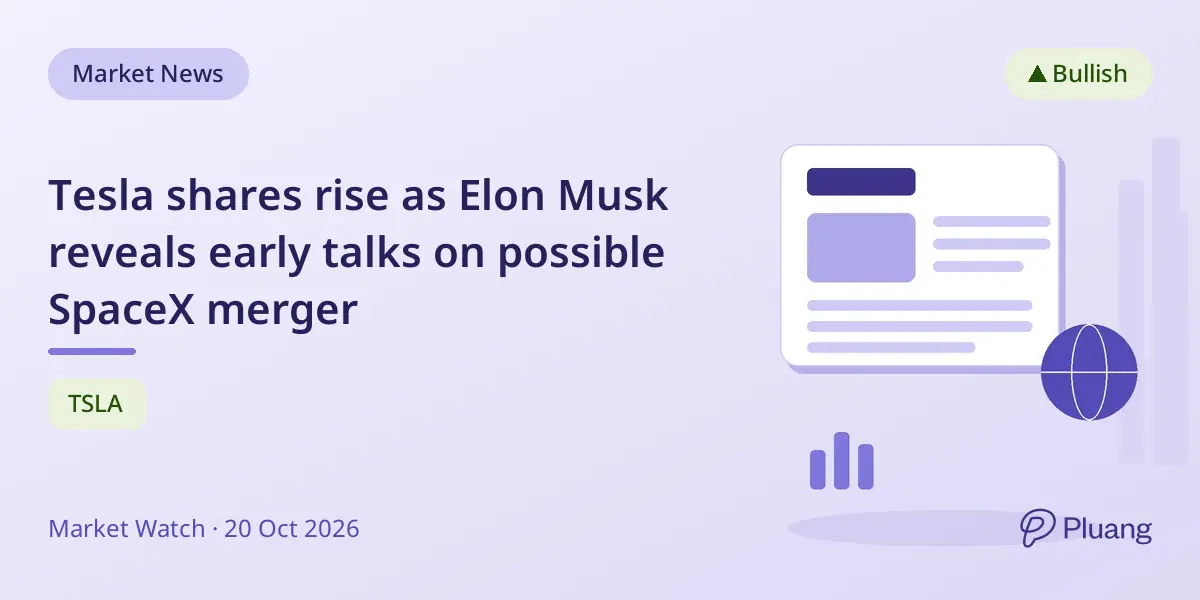 Tesla shares rise as Elon Musk reveals early talks on possible SpaceX merger