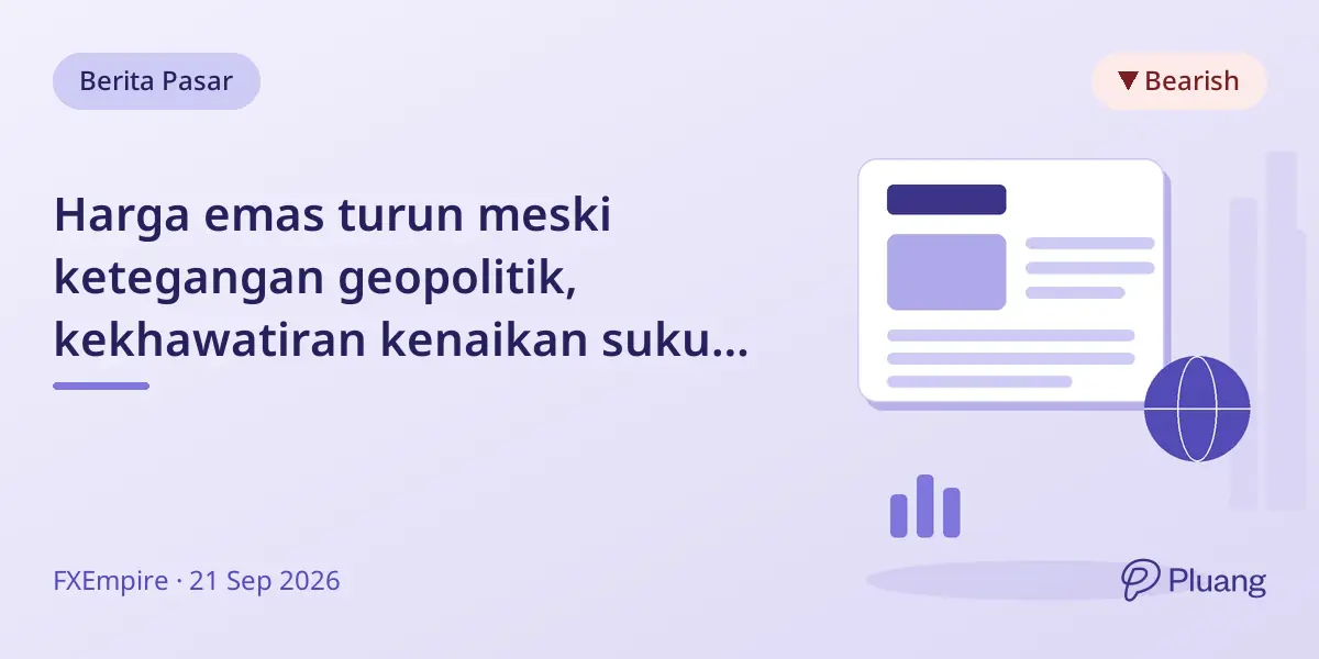 Harga emas turun meski ketegangan geopolitik, kekhawatiran kenaikan suku bunga mendominasi pasar.