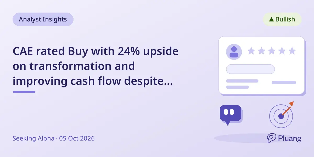 CAE rated Buy with 24% upside on transformation and improving cash flow despite near-term margin pressure