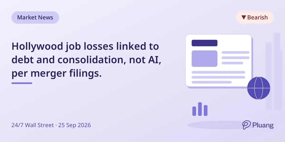 Hollywood job losses linked to debt and consolidation, not AI, per merger filings.