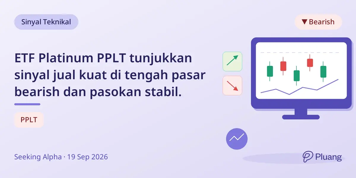 ETF Platinum PPLT tunjukkan sinyal jual kuat di tengah pasar bearish dan pasokan stabil.
