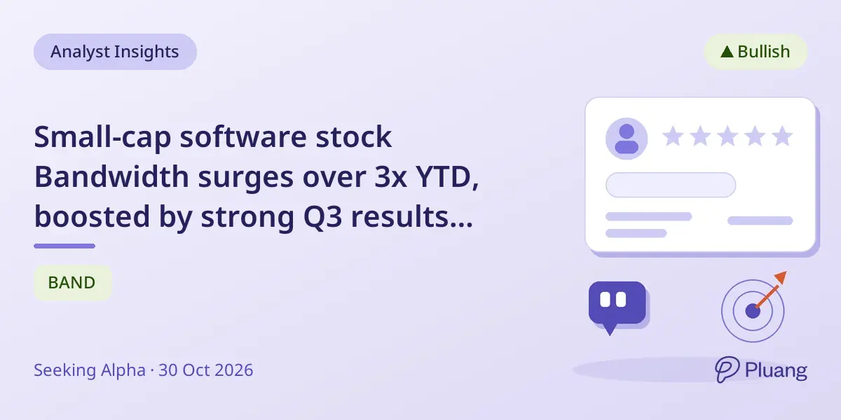 Small-cap software stock Bandwidth surges over 3x YTD, boosted by strong Q3 results and solid fundamentals.