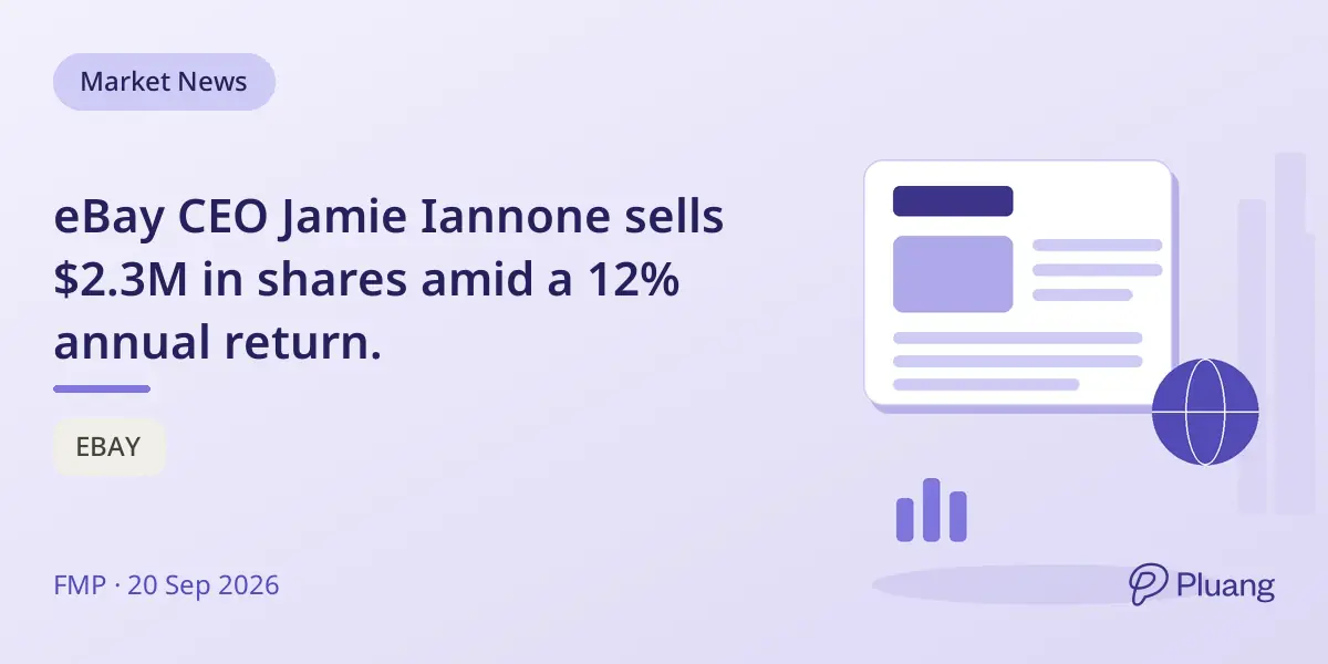 eBay CEO Jamie Iannone sells $2.3M in shares amid a 12% annual return.