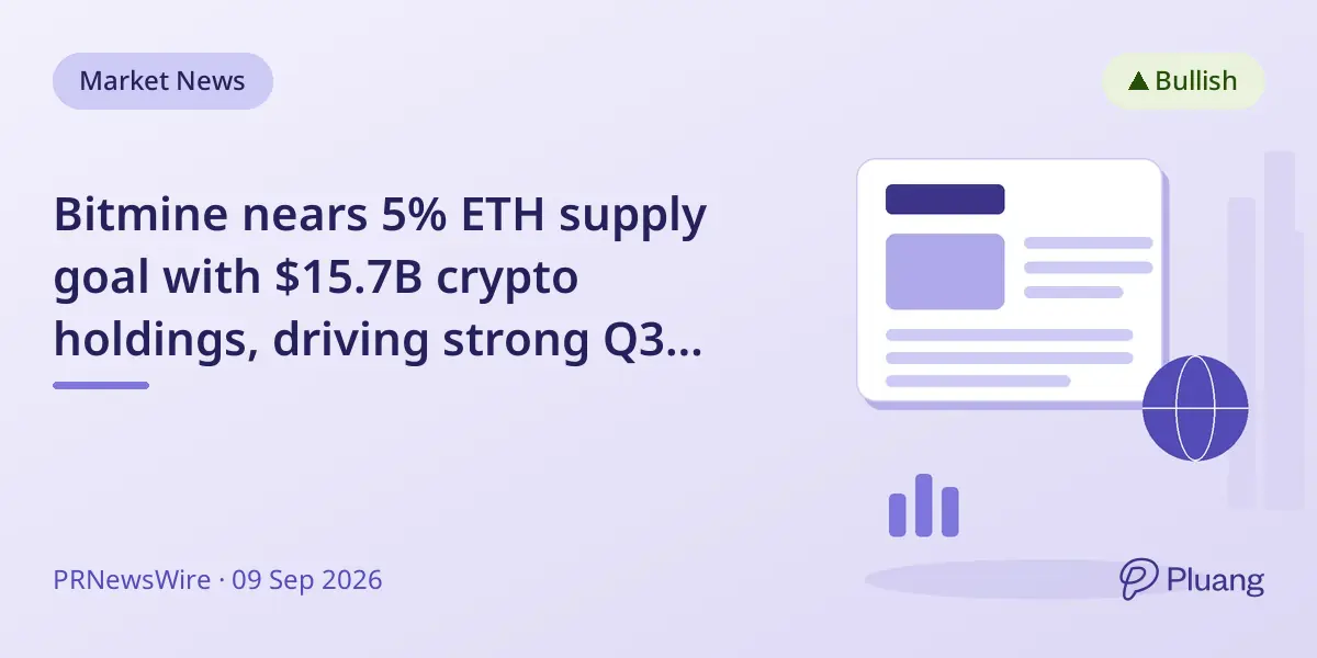 Bitmine nears 5% ETH supply goal with $15.7B crypto holdings, driving strong Q3 gains and staking over 5M ETH.