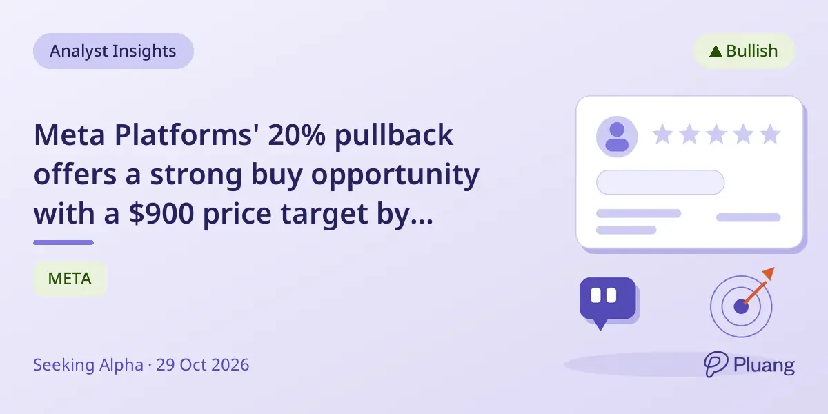 Meta Platforms' 20% pullback offers a strong buy opportunity with a $900 price target by 2027.