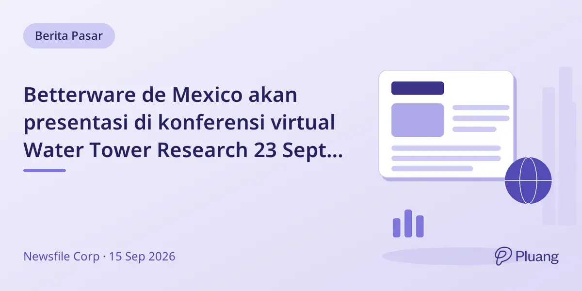 Betterware de Mexico akan presentasi di konferensi virtual Water Tower Research 23 Sept 2026