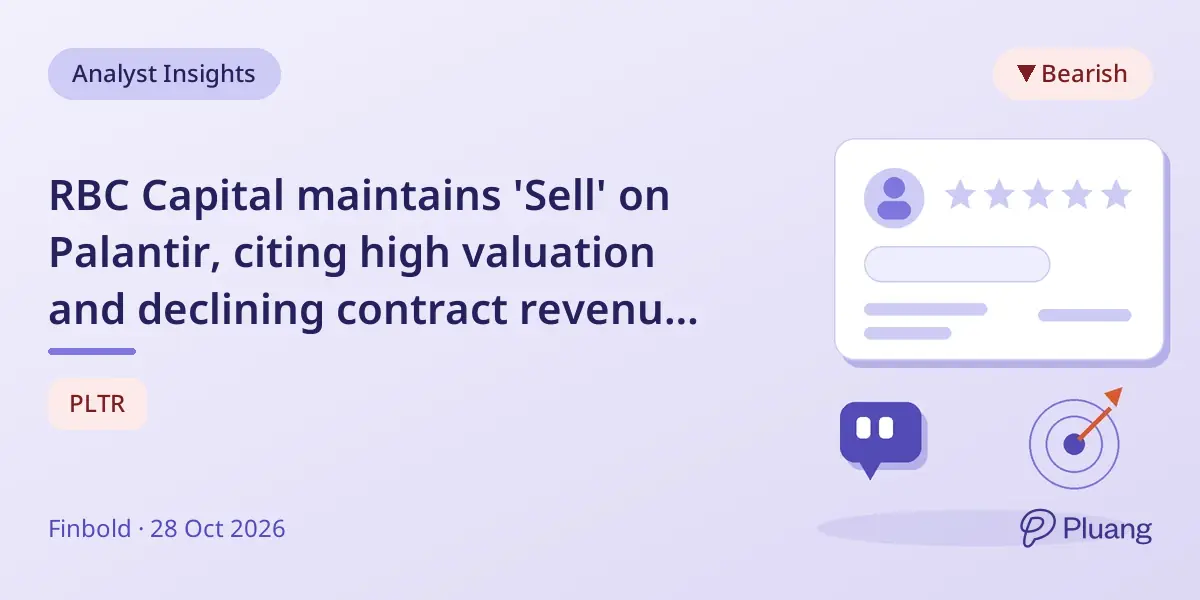 RBC Capital maintains 'Sell' on Palantir, citing high valuation and declining contract revenue ahead of Q3 earnings.