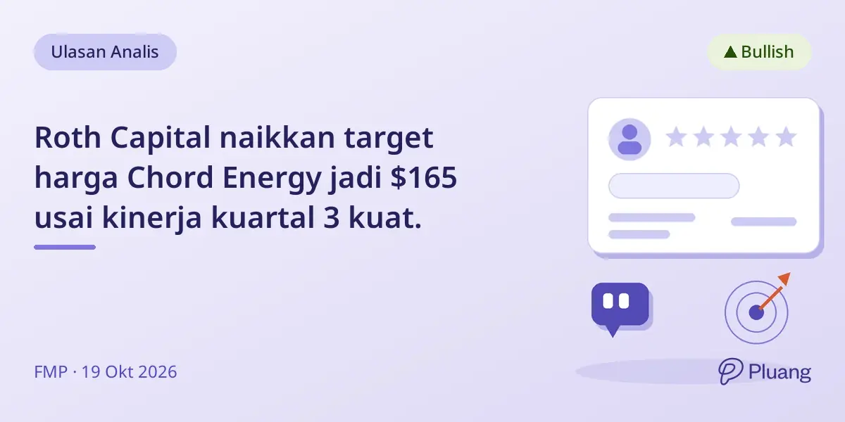 Roth Capital naikkan target harga Chord Energy jadi $165 usai kinerja kuartal 3 kuat.