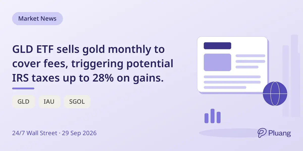 GLD ETF sells gold monthly to cover fees, triggering potential IRS taxes up to 28% on gains.