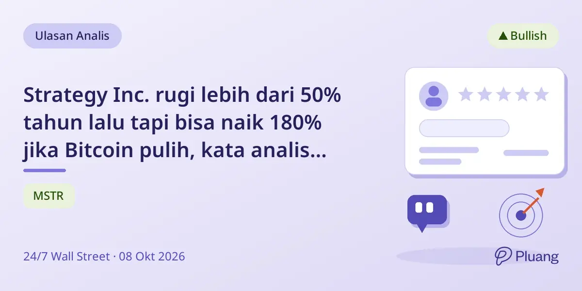 Strategy Inc. rugi lebih dari 50% tahun lalu tapi bisa naik 180% jika Bitcoin pulih, kata analis Wall Street.