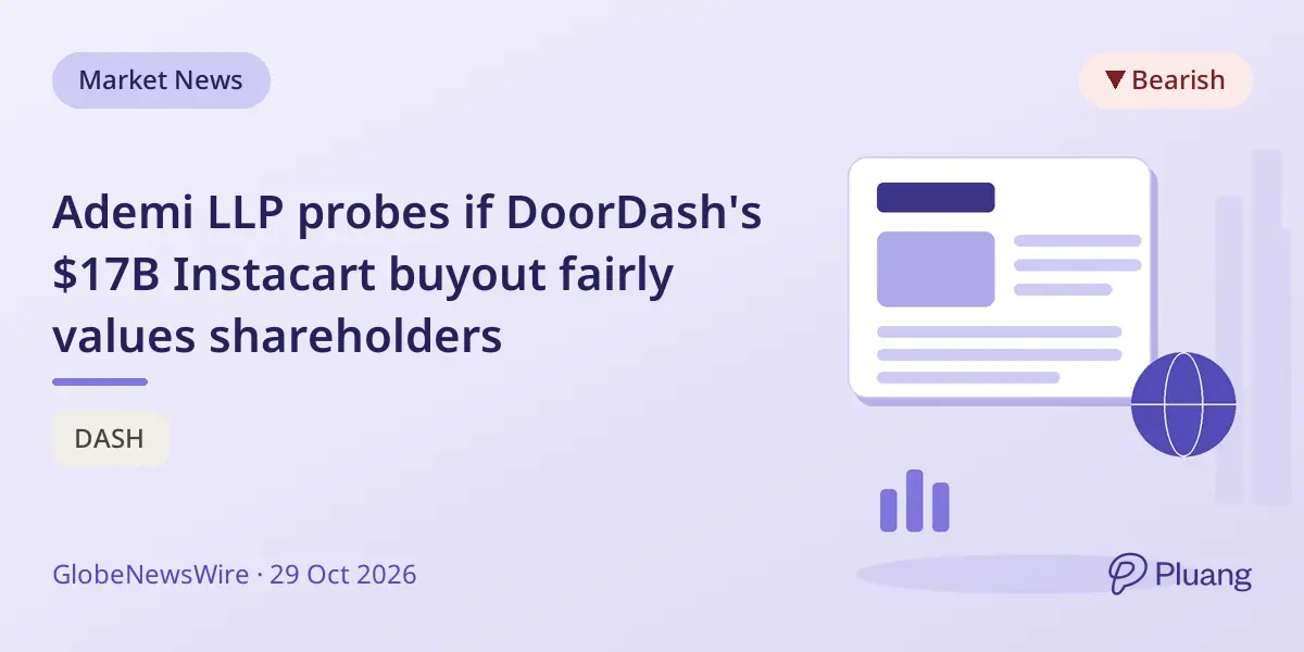 Ademi LLP probes if DoorDash's $17B Instacart buyout fairly values shareholders