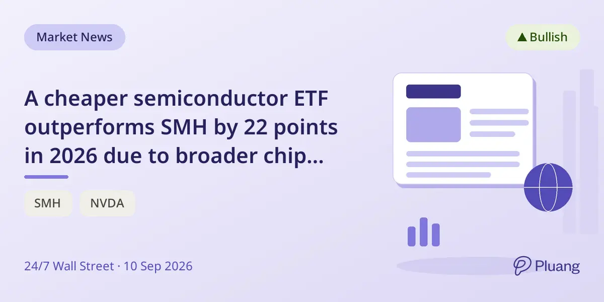 A cheaper semiconductor ETF outperforms SMH by 22 points in 2026 due to broader chip exposure.