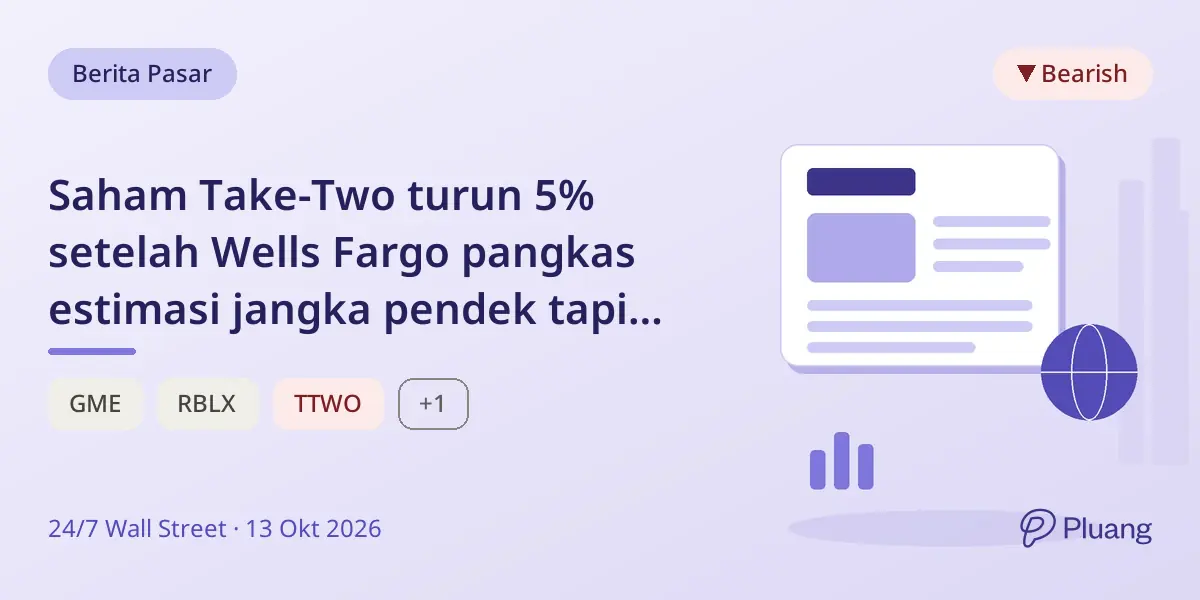 Saham Take-Two turun 5% setelah Wells Fargo pangkas estimasi jangka pendek tapi pertahankan target $300.