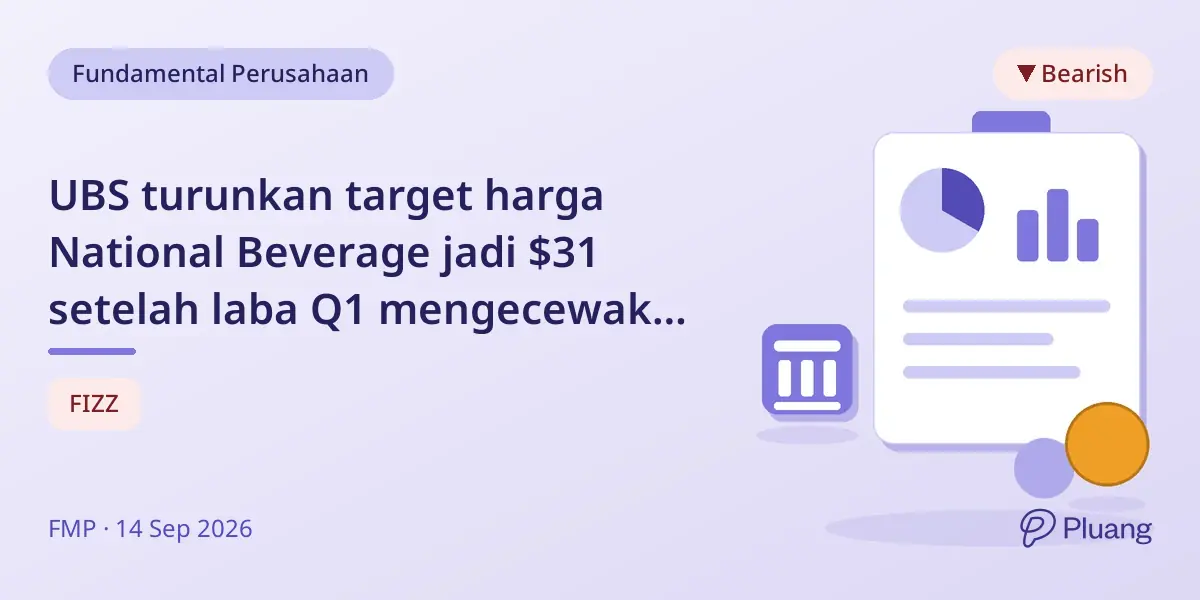 UBS turunkan target harga National Beverage jadi $31 setelah laba Q1 mengecewakan dan margin turun.