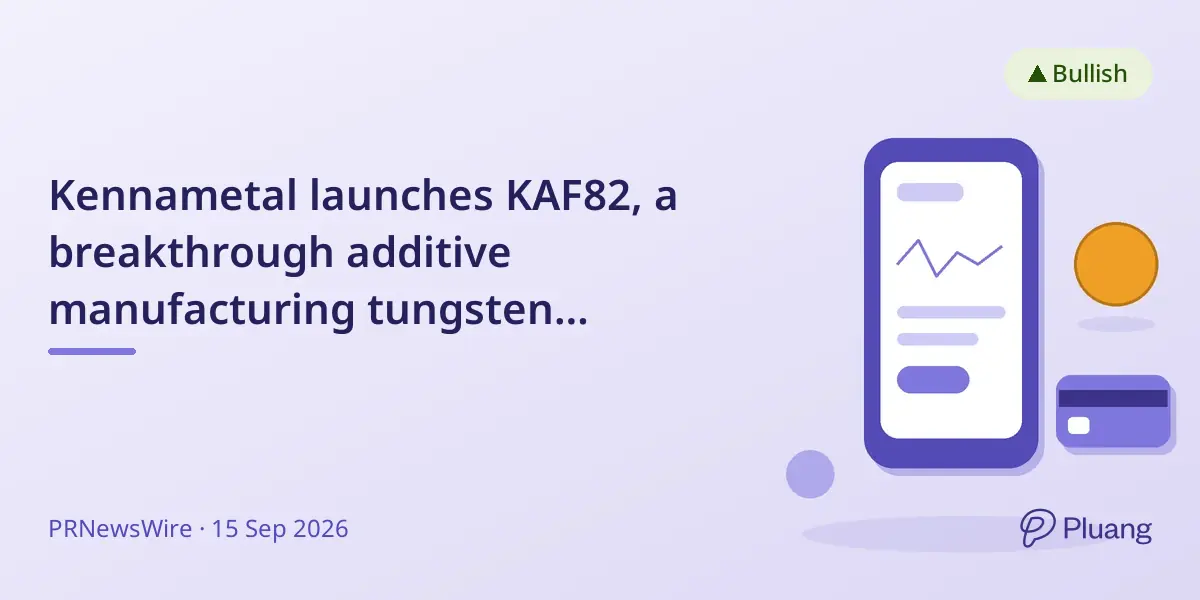 Kennametal launches KAF82, a breakthrough additive manufacturing tungsten carbide tool for faster, advanced metal cutting.