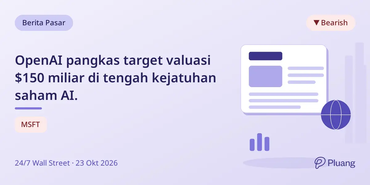 OpenAI pangkas target valuasi $150 miliar di tengah kejatuhan saham AI.