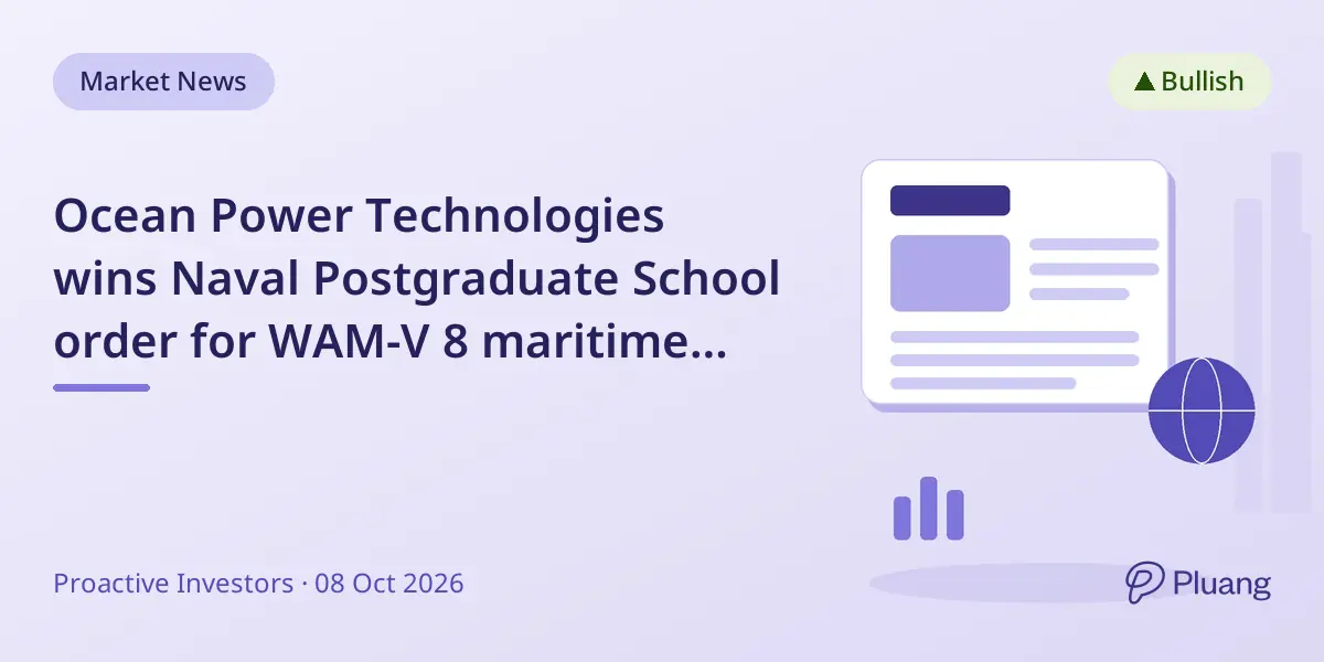 Ocean Power Technologies wins Naval Postgraduate School order for WAM-V 8 maritime drone