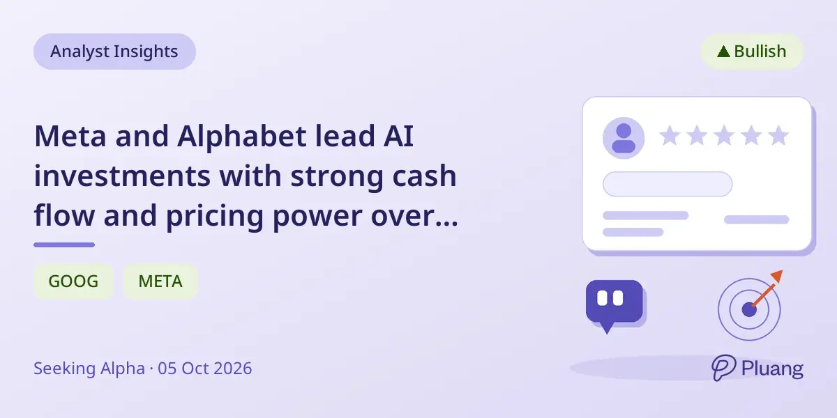 Meta and Alphabet lead AI investments with strong cash flow and pricing power over pure AI startups.