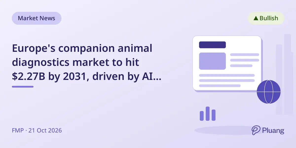Europe's companion animal diagnostics market to hit $2.27B by 2031, driven by AI and preventive pet care.