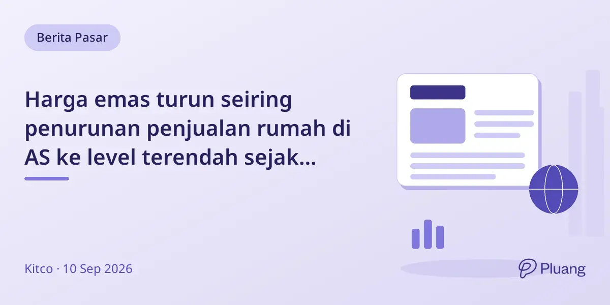Harga emas turun seiring penurunan penjualan rumah di AS ke level terendah sejak Februari.