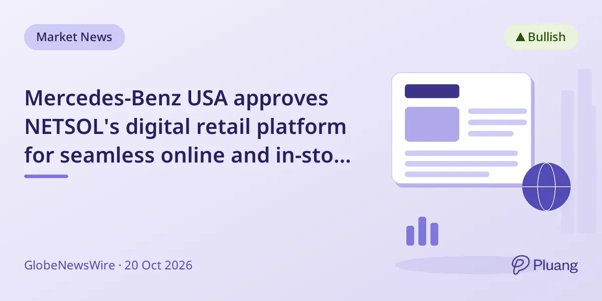 Mercedes-Benz USA approves NETSOL's digital retail platform for seamless online and in-store vehicle purchases.