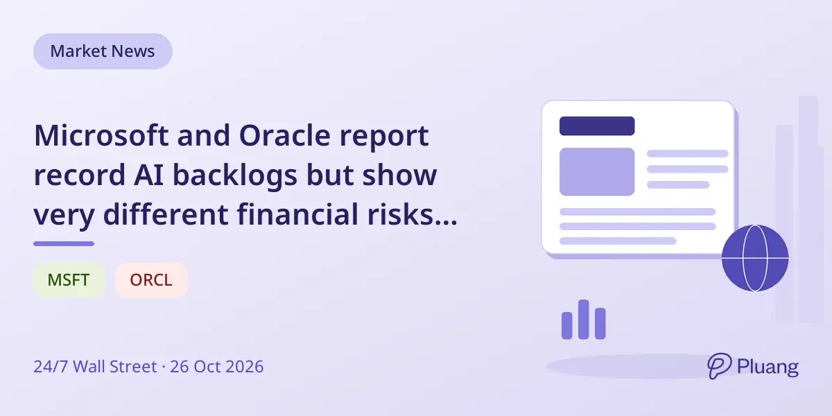 Microsoft and Oracle report record AI backlogs but show very different financial risks and cash flows.