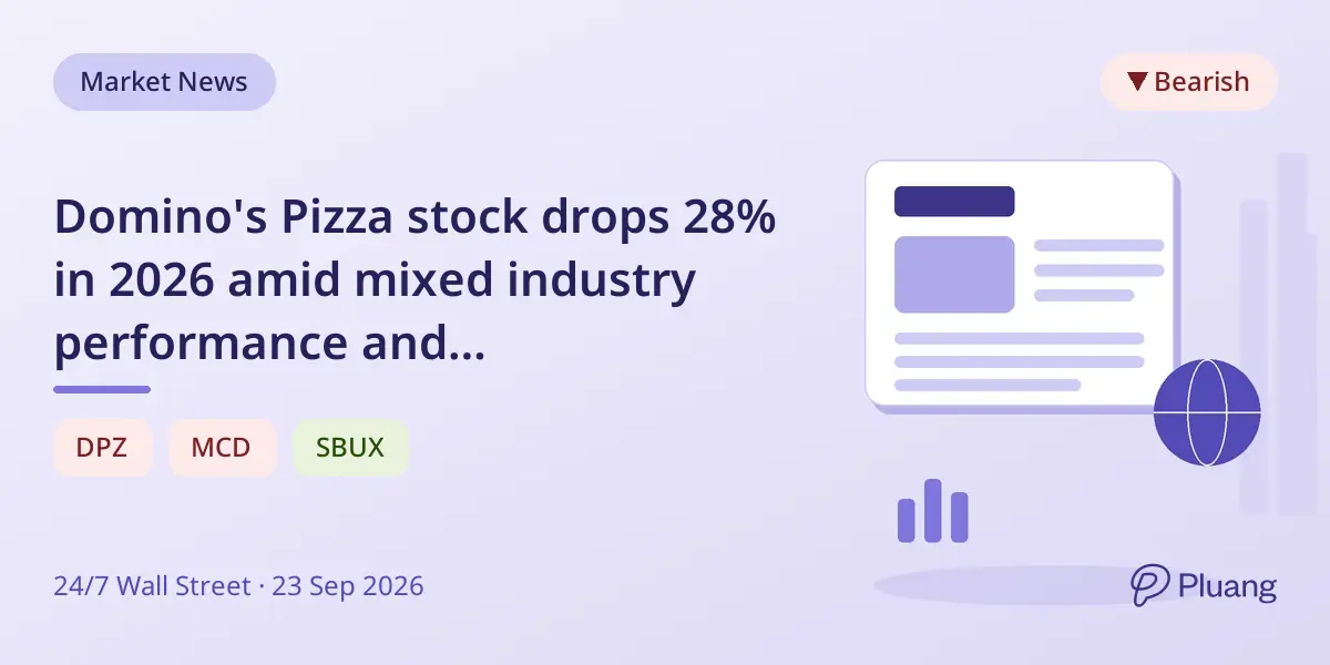 Domino's Pizza stock drops 28% in 2026 amid mixed industry performance and company-specific challenges