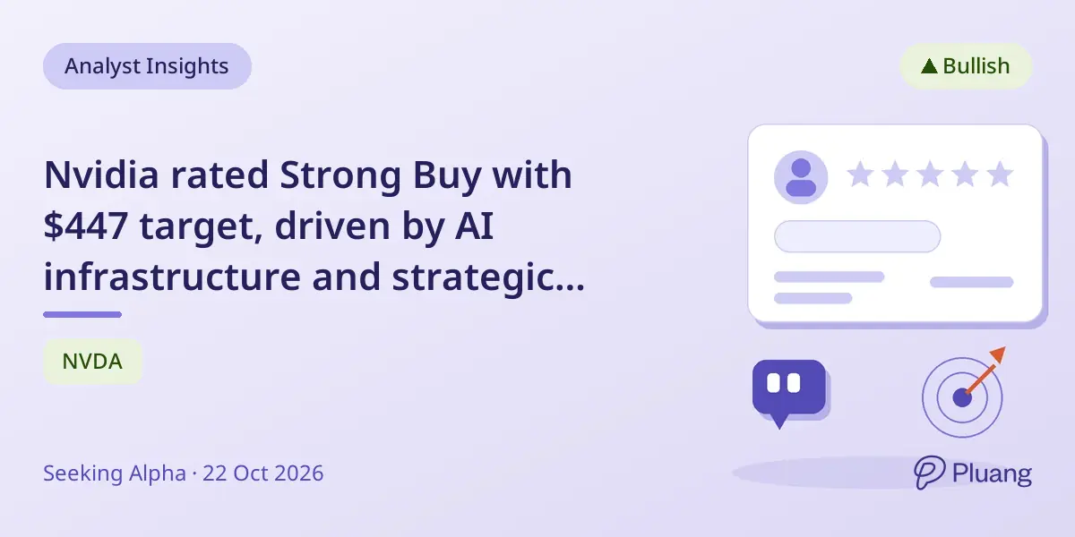 Nvidia rated Strong Buy with $447 target, driven by AI infrastructure and strategic innovations.
