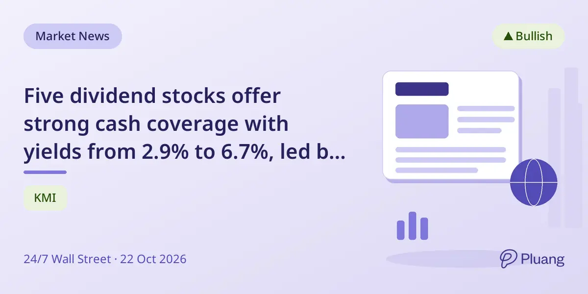 Five dividend stocks offer strong cash coverage with yields from 2.9% to 6.7%, led by Enterprise Products at 1.9x payout coverage.