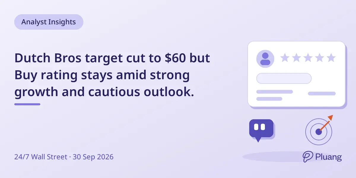 Dutch Bros target cut to $60 but Buy rating stays amid strong growth and cautious outlook.