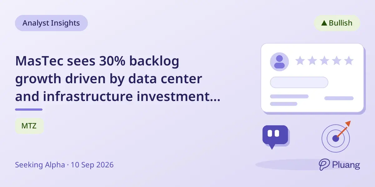 MasTec sees 30% backlog growth driven by data center and infrastructure investments, boosting profitability outlook.