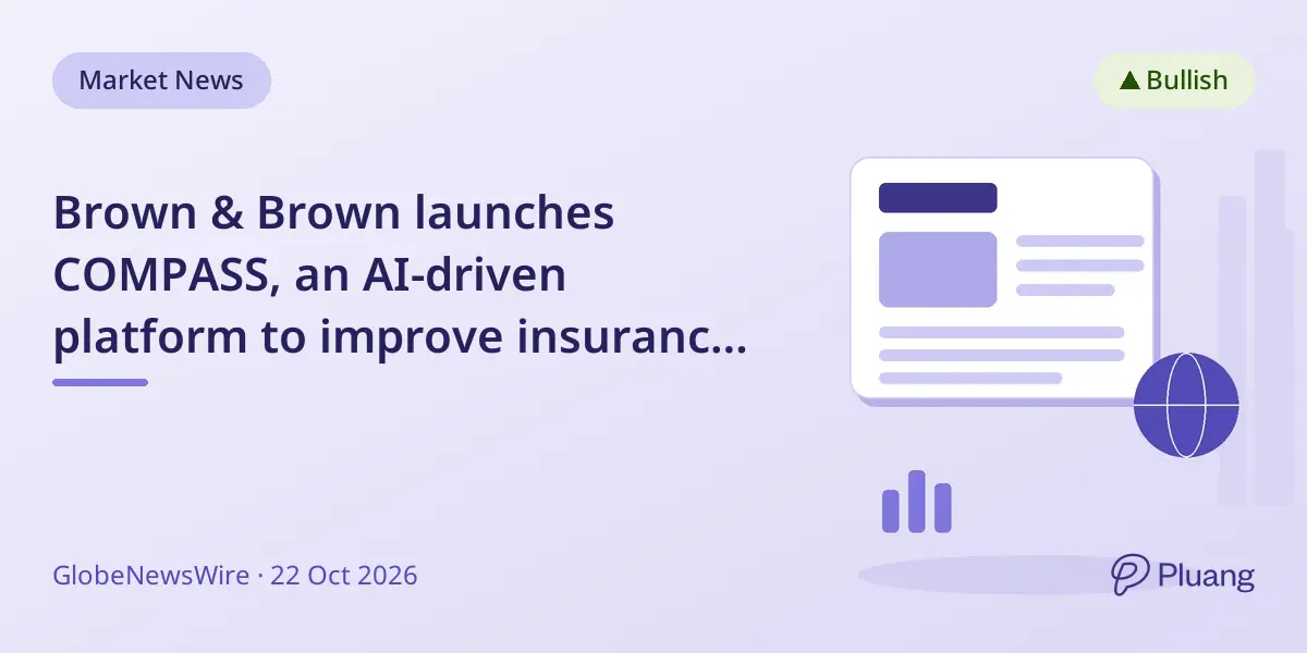 Brown & Brown launches COMPASS, an AI-driven platform to improve insurance decisions and reduce costs.