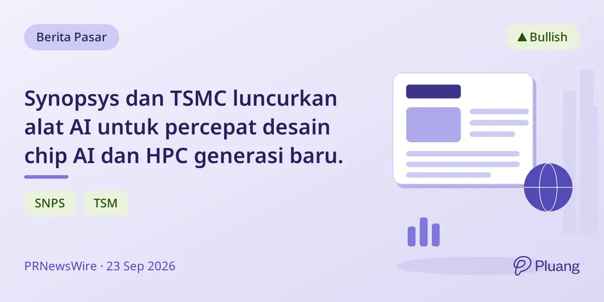 Synopsys dan TSMC luncurkan alat AI untuk percepat desain chip AI dan HPC generasi baru.