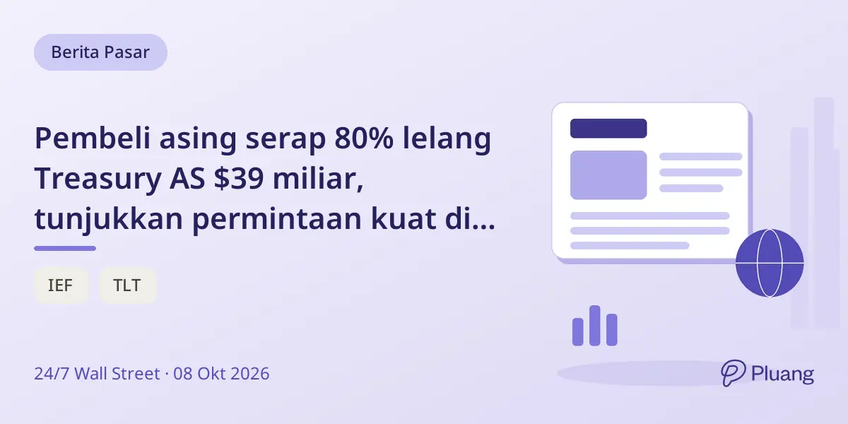 Pembeli asing serap 80% lelang Treasury AS $39 miliar, tunjukkan permintaan kuat di hasil tinggi.