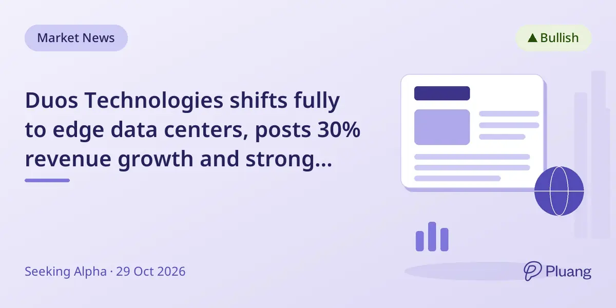 Duos Technologies shifts fully to edge data centers, posts 30% revenue growth and strong future outlook.