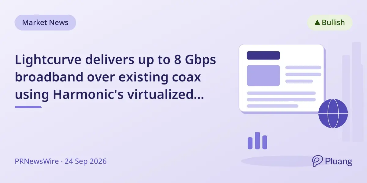 Lightcurve delivers up to 8 Gbps broadband over existing coax using Harmonic's virtualized platform.