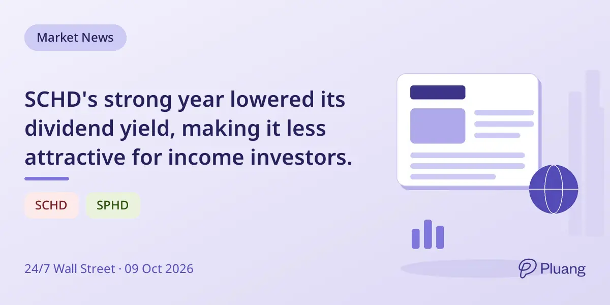 SCHD's strong year lowered its dividend yield, making it less attractive for income investors.